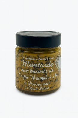 Moutarde aux brisures de truffe brumale 1,2% & poivre noir à l'huile d'olive