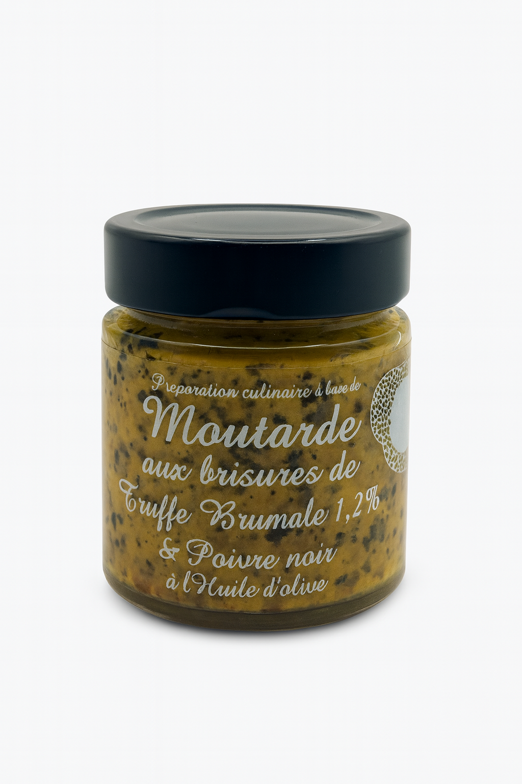 Moutarde aux brisures de truffe brumale 1,2% & poivre noir à l'huile d'olive